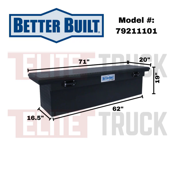 Better Built 71" Matte Black Aluminum Low Profile Deep Crossover Tool Box Model 79211101