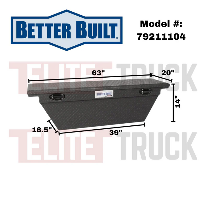 Better Built 63" Matte Black Aluminum Low Profile Crossover Wedge Tool Box Model 79211104