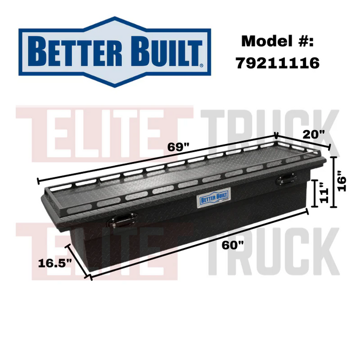 Better Built 69" Matte Black Aluminum Low Profile Crossover Tool Box Model 79211116