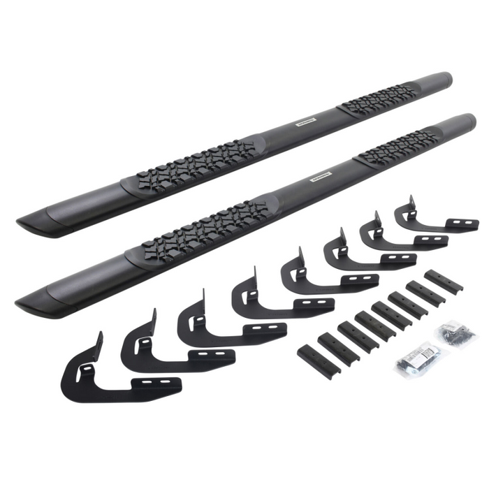 Go Rhino V-Series V3 Aluminum Step Nerf Bars and Mounting Brackets Kit Textured Black Model V3405880T