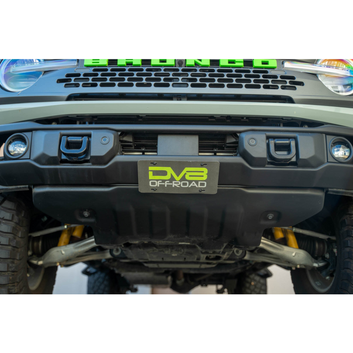 DV8 Offroad 2021-2026 Ford Bronco Capable Bumper Slanted Front License Plate Mount Model LPBR-05
