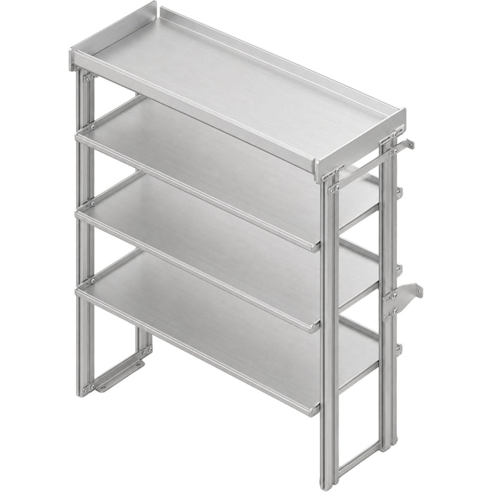 Hackney Base Shelving Module with Pipe Top and 3 Shelves - 23D x 54W x 60.5H Model 2354PB
