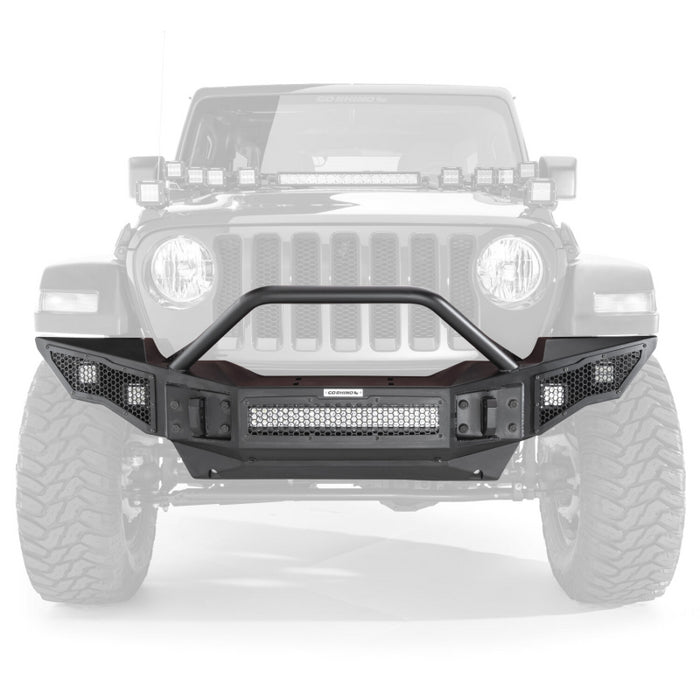 Go Rhino Rockline Winch-Ready Full Width Bumper With Overrider For Jeep Model 331201T