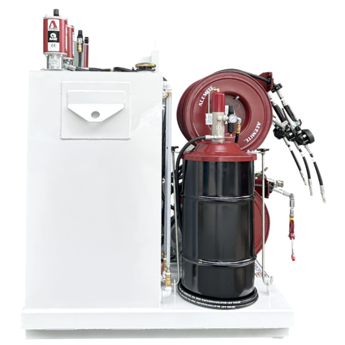 Taylor Pump & Lift 42"W x 48"D x 60"H Triple 30-Gal New Oil, 60-Gal Used Oil, & 120lb Grease Lube Skid Model TPL 236-994