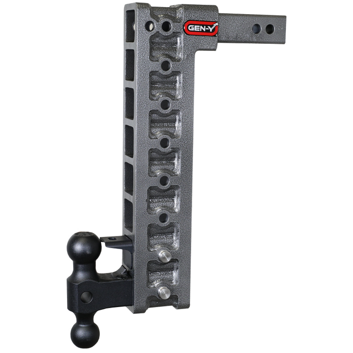 Gen-Y MEGA-DUTY 2" Shank 17.5" Drop 2K TW 16K Hitch Dual-Ball Pintle Lock & Stabilizer Model GH-528
