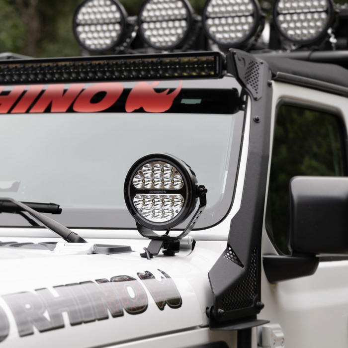 Go Rhino Blackout Series MAXROUND 7" LED Driving Light with Daytime Running Lights Model 750800711DRS