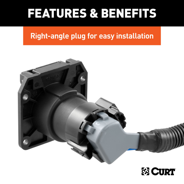 CURT 10' Custom Wiring Extension Harnesses (Adds 7-Way RV Blade to Truck Bed, 10-Pk) Model 56000010