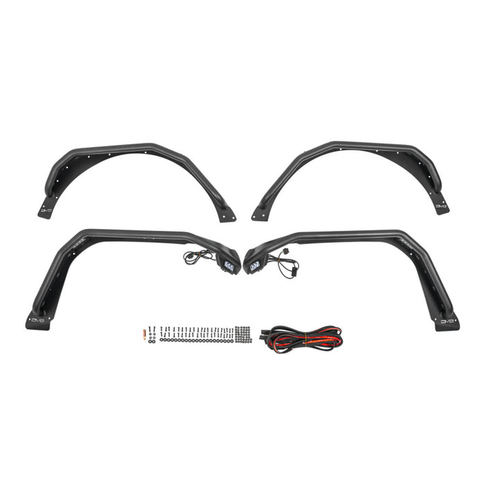 DV8 Offroad 2018-2025 Jeep Wrangler JL JLU Spec Series Tube Fenders Model FDJL-06