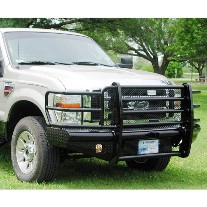 Ranch Hand Legend Series Front Bumper W/ Grille Guard Fits Select 08-10 Ford Super Duty F-250/F-350/F-450/F-550  Model FBF081BLR