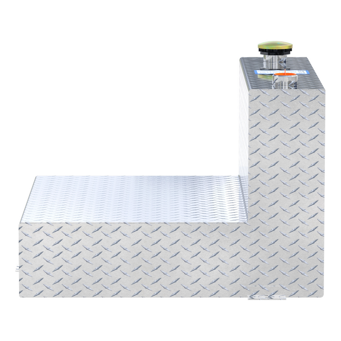UWS Bright Aluminum 50-Gallon L-Shaped Aluminum Transfer Tank Model TT-50-L-T-P