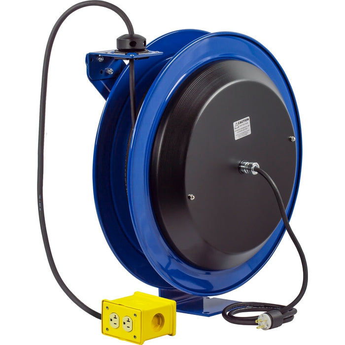 Coxreels PC Series Spring Driven Cord Reel Quad Industrial Receptacle 12 GA x 100 ft. - Cord Included Model PC24-0012-B