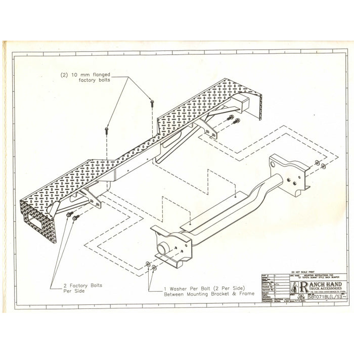Ranch Hand Sport Series Rear Bumper Fits Select 07-13 Toyota Tundra Model SBT071BLL