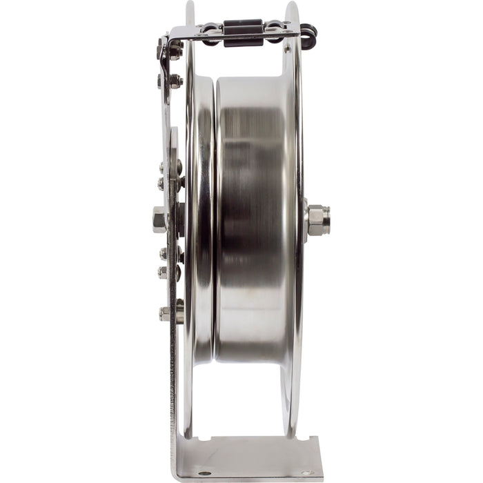 Coxreels P-SS Series Electro-Polished Stainless Steel Spring Driven Hose Reel 3/8 in. x 50 ft. 300 PSI Low Pressure - No Hose Model P-LPL-350-SS