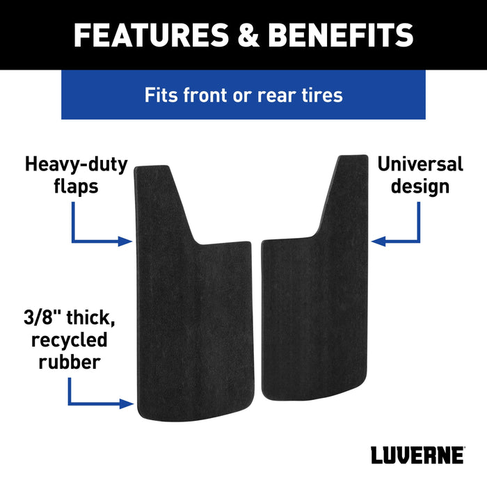 Luverne Universal Front or Rear 14" x 23" Textured Rubber Mud Guards (2 Flaps) Model 251014