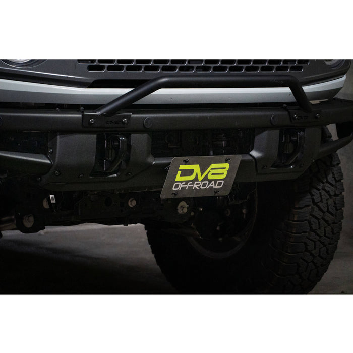 DV8 Offroad 2021-2025 Ford Bronco Factory Front Bumper License Relocation Bracket Model LPBR-01