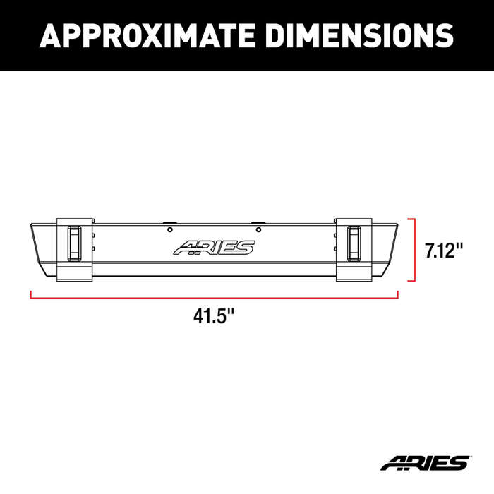 ARIES TrailCrusher Jeep Wrangler TJ Steel Front Bumper, 9.5K Model 2156001