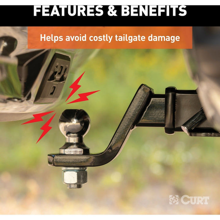 CURT Protective Tailgate Sensor with 2" Hitch Cap, Fits Select Cherolet Multi-Flex, GMC MultiPro Model 58267