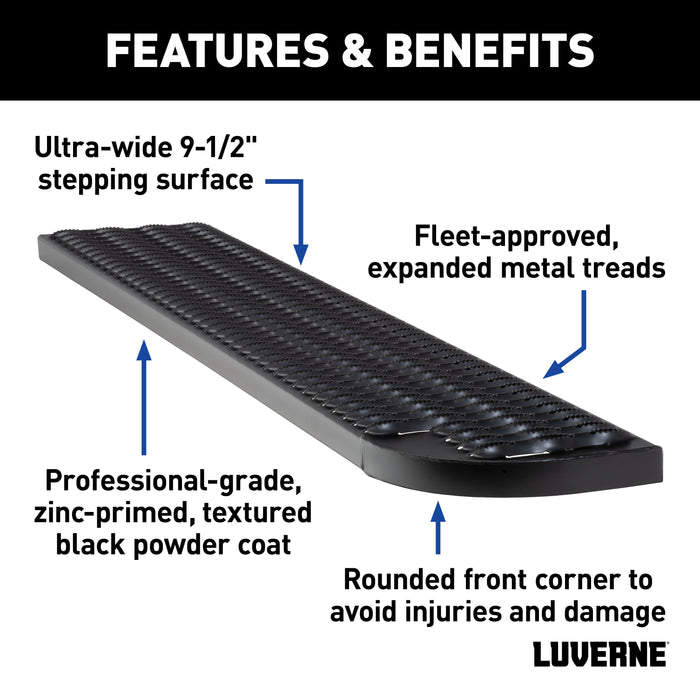 Luverne Grip Step XL 9-1/2" x 54" Steel Passenger Running Board Select Sprinter Model 495154-401800