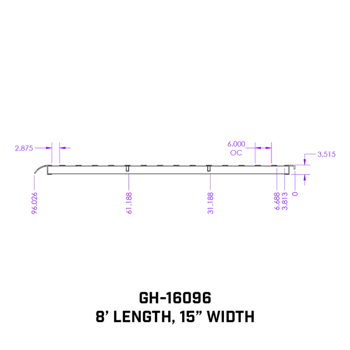 Gen-Y 1 pair Heavy Duty 8 foot Aluminum Loading Ramps 15" x 96" 5K Capacity Per Ramp Model GH-16096