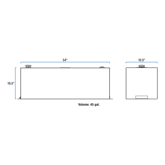 UWS Matte Black 45-Gallon Vertical Steel Transfer Tank Model ST-45-R-MB