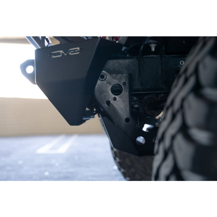 DV8 Offroad 2018=2025 Jeep Wrangler JL JL , Gladiator JT Front Bumper Sway-Bar Disconnect Motor Skid Plate Model SPJL-02