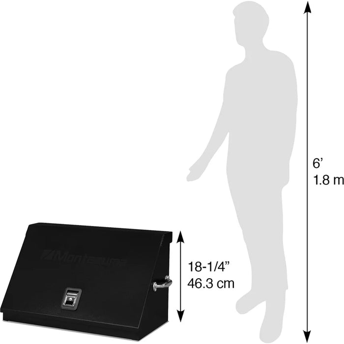 Montezuma 30 x 15 In. Steel Triangle® Toolbox Black Top Mount Truck Box ME300B