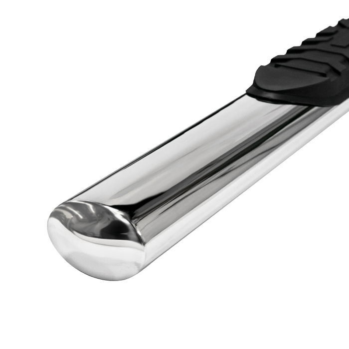 TrailFX 4" Oval Straight Step Nerf Bars W/ Step Pads Polished Stainless Steel Model A1557S