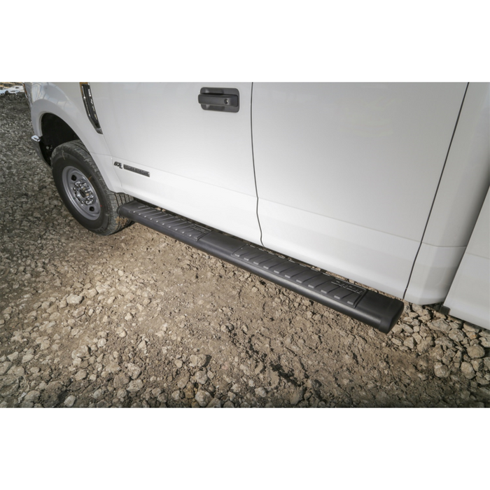 Dee Zee Textured Black Steel Step Nerf Bars 6 in. Oval Cab Length Model DZ16111