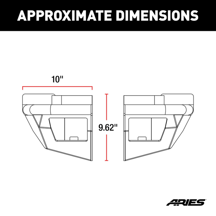 ARIES TrailChaser Jeep Wrangler Aluminum Rear Bumper Corners with LEDs Model 2081223