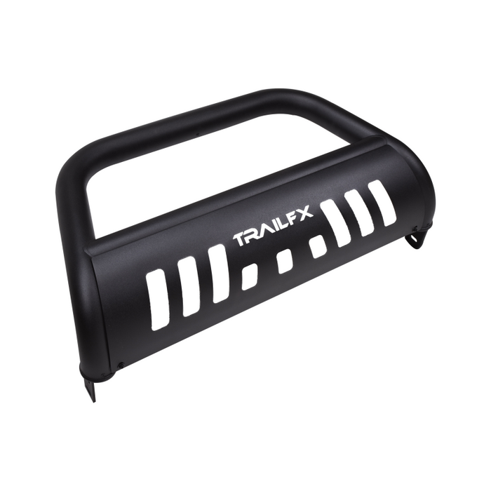 TrailFX 3" Round Bull Bar w/ Skid Plate w/ Light Option Powder Coated  Titanium Black  Steel  Model B0044T