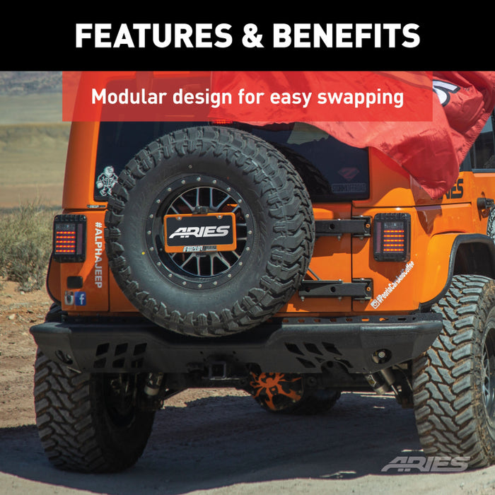ARIES TrailChaser Jeep Wrangler JK Aluminum Rear Bumper Model 2082036