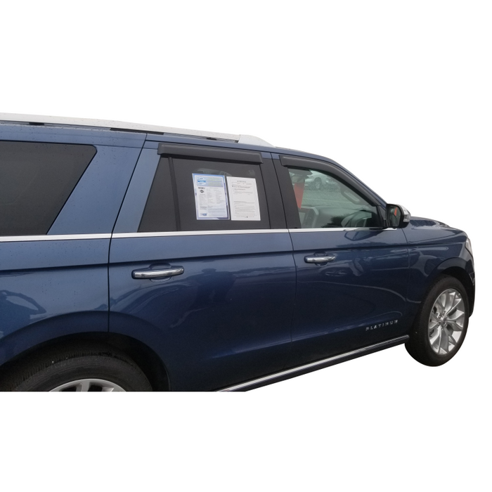 TrailFX Low Profile Side Window Deflector Tape-On Smoke Acrylic Set of 4 Model 4812H