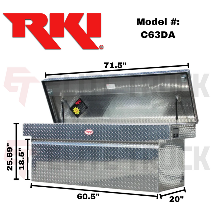 RKI Crossover Truck Tool Box C-Series Deep Bright Aluminum Model C63DA