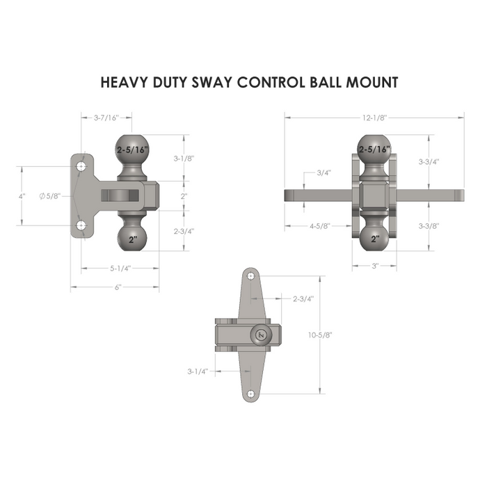 BulletProof Hitches Heavy/Extreme Duty Sway Control Ball Mount Model SWAYCONTROLBALL