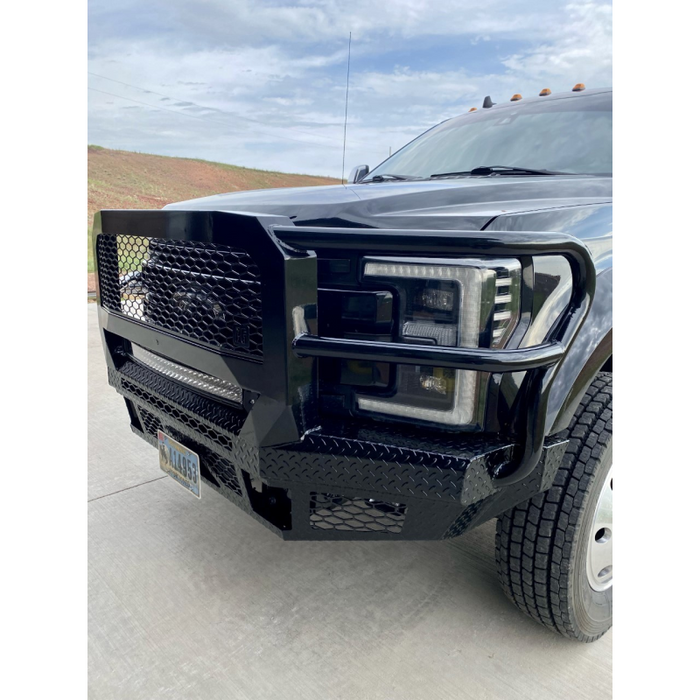 Bodyguard FT Front Extreme - No Sensors Fog Cutouts Receiver W/ Mesh Grille No Camera Harness Bare Metal **Fits 450/550 Trim** Model JEF17DNBMN