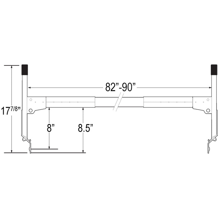 Vantech 2-Bar White Steel (82"- 90") Side Mount Rack System Box Truck / Trailer Model C46002158W