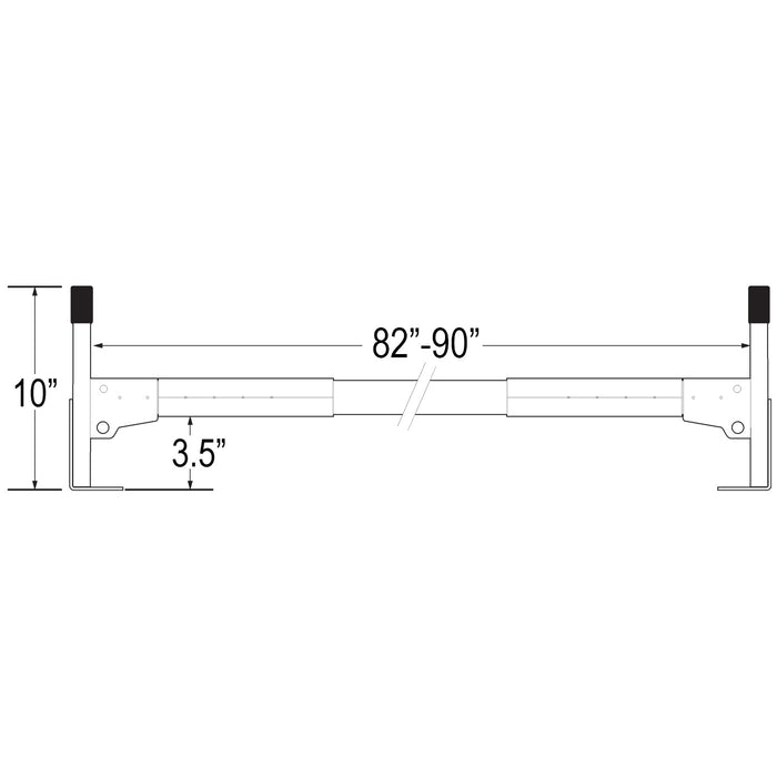 Vantech 3-Bar White Aluminum (82"- 90") Top Mount Rack System Box Truck / Trailer Model C46003359W