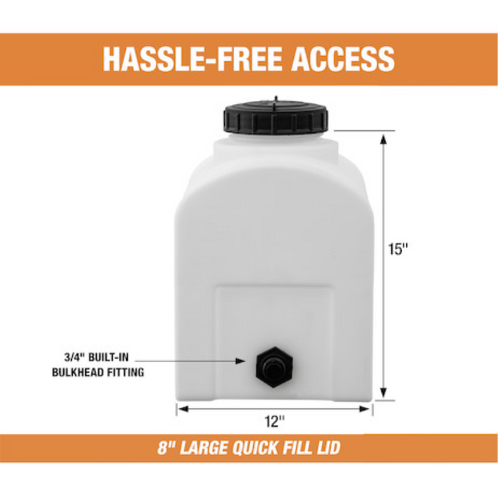 Buyers 8 Gallon Domed Storage Tank - Polyethylene 16x12x15 Inch Model 82123879