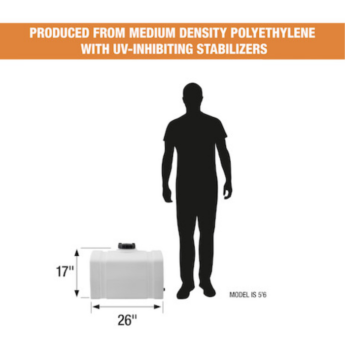 Buyers 26 Gallon Domed Storage Tank - Polyethylene 26x18x19 Inch Model 82123899