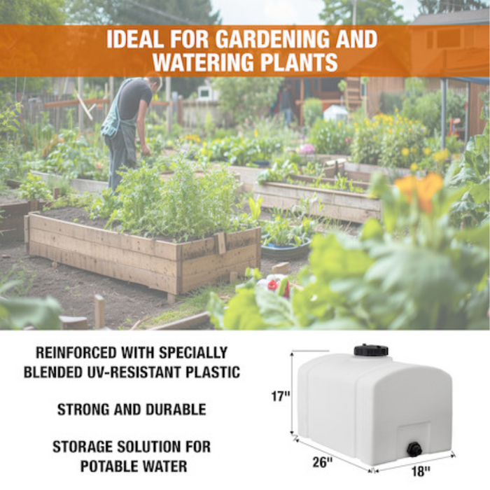 Buyers 26 Gallon Domed Storage Tank - Polyethylene 26x18x19 Inch Model 82123899