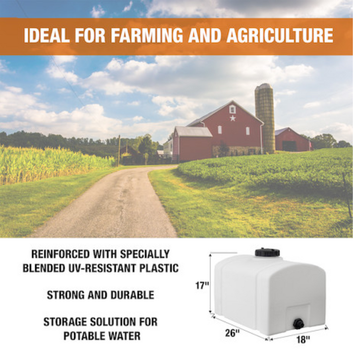 Buyers 26 Gallon Domed Storage Tank - Polyethylene 26x18x19 Inch Model 82123899