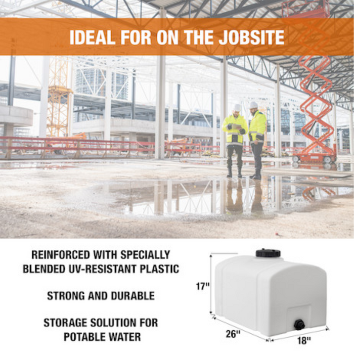 Buyers 26 Gallon Domed Storage Tank - Polyethylene 26x18x19 Inch Model 82123899