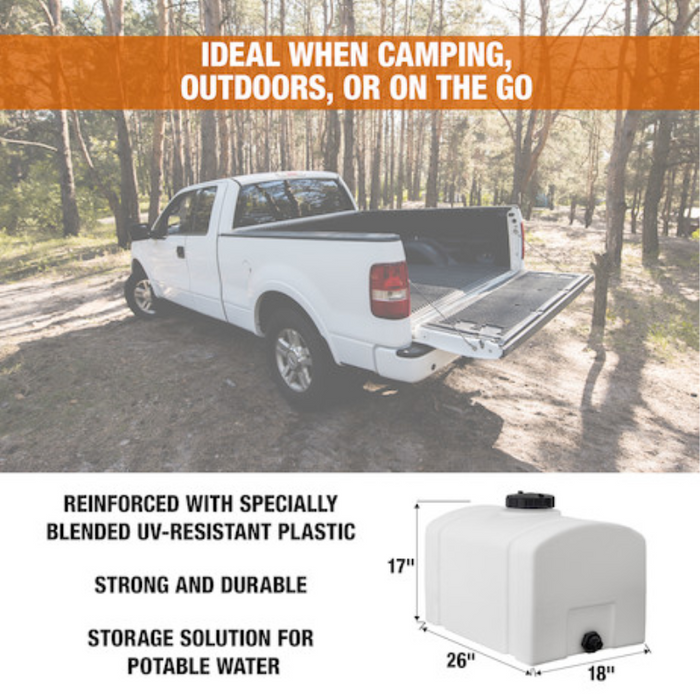 Buyers 26 Gallon Domed Storage Tank - Polyethylene 26x18x19 Inch Model 82123899