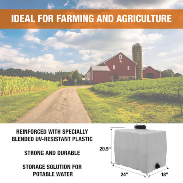 Buyers 30 Gallon Square Storage Tank -  Polyethylene 24x19x22 Inch Model 82123909