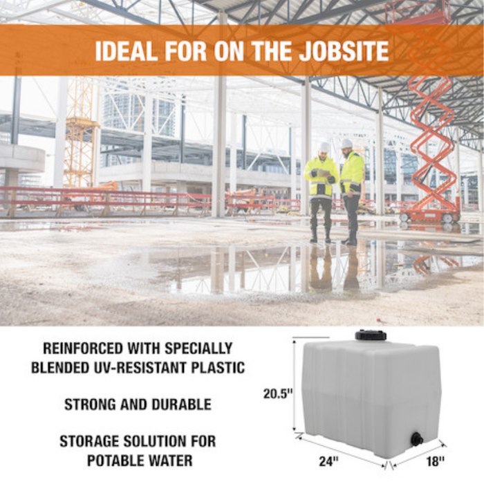 Buyers 30 Gallon Square Storage Tank -  Polyethylene 24x19x22 Inch Model 82123909