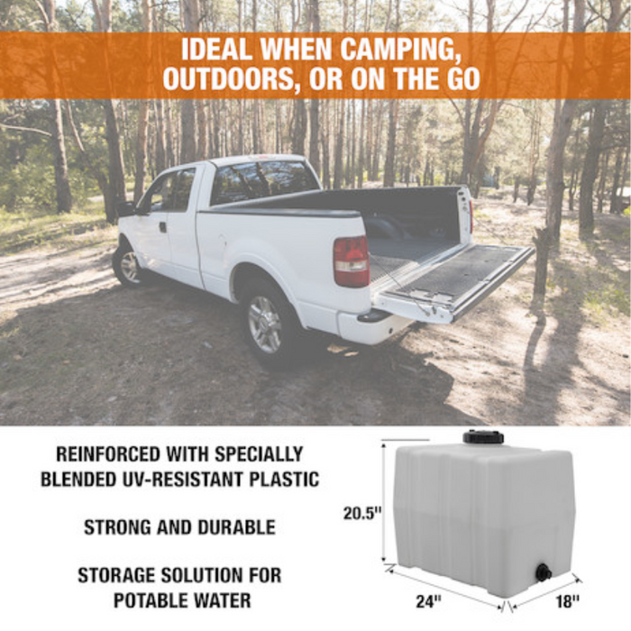 Buyers 30 Gallon Square Storage Tank -  Polyethylene 24x19x22 Inch Model 82123909