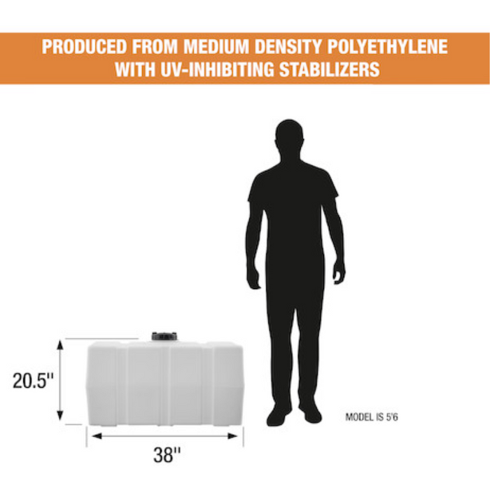 Buyers 50 Gallon Square Storage Tank - Polyethylene 38x19x22 Inch Model 82123919
