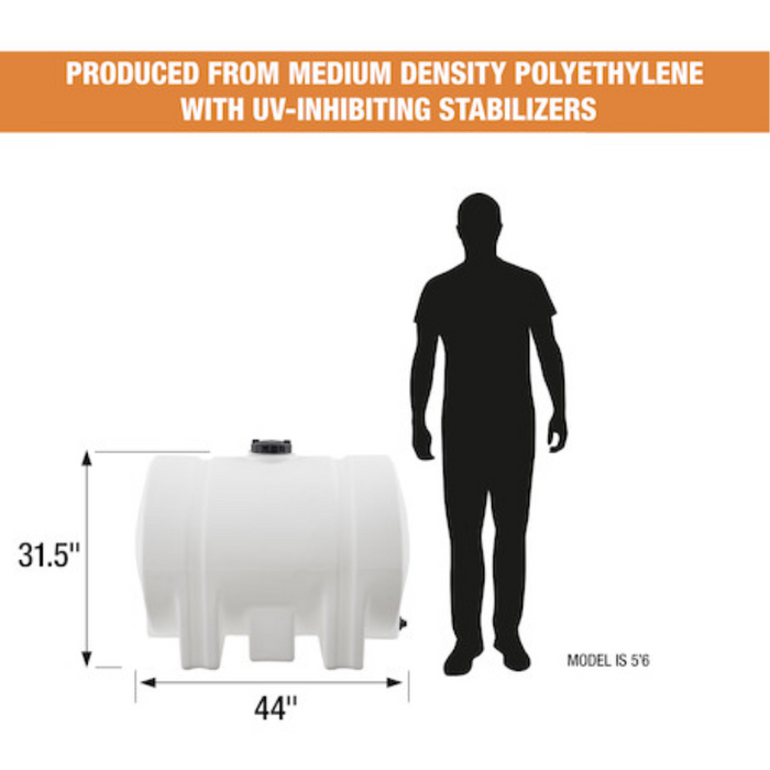 Buyers 125 Gallon Storage Tank with Legs - Polyethylene 44x30x31.5 Inch Model 82123949