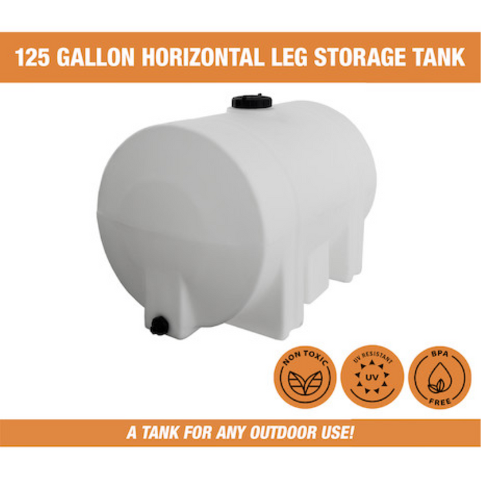 Buyers 125 Gallon Storage Tank with Legs - Polyethylene 44x30x31.5 Inch Model 82123949