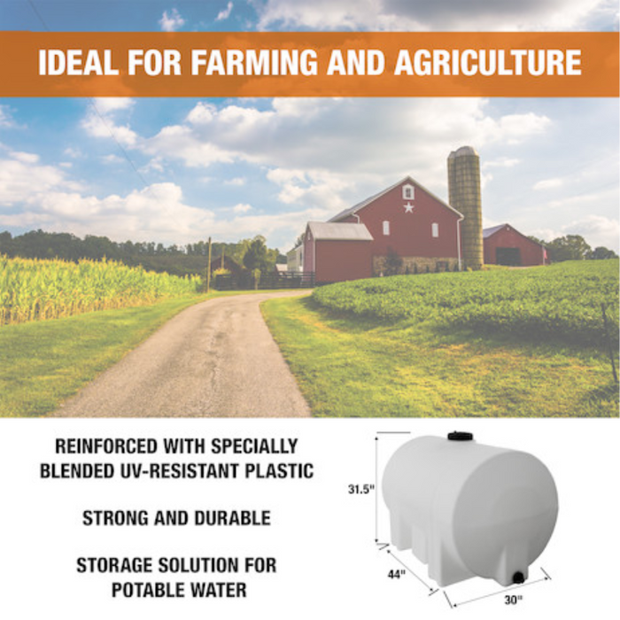Buyers 125 Gallon Storage Tank with Legs - Polyethylene 44x30x31.5 Inch Model 82123949